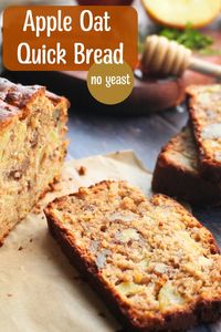 This Apple Oat Quick Bread makes the perfect breakfast. Loaded with chunks of apple, oats and warm cinnamon flavors, you’ll love how delicious it is without being too sweet. This is a quick bread, which means that there’s no yeast required and it’s super easy to make.