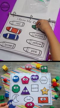 Back to School Activity Binder (Preschool)- fun busy bag ideas for toddlers and preschoolers! Download the PDFs to make a interactive binder. Great for classrooms or at home! Shapes, colors, tall to short, abc, alphabet learning activities. #backtoschool #classroomideas #activitybinder #binder #preschooleducation #preschoolfun #craftymorning