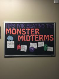 October Bulletin Board: Monster Midterms #bulletinbord #monstermidterms #octoberbulletinboard #reslife #RA