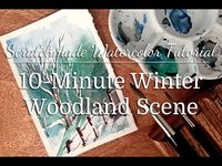 Wow, what a title for this post! For a tongue twister, quickly repeat ‘winter woodland watercolor tutorial’ 10 times in a row. But it's really the best way to describe these beautiful and unique little watercolor scenes. These simple landscapes are super fun to do and surprisingly easy once you get the hang of the technique, so I thought I would share a video tutorial on how to paint them. I hope this helps you create your own unique, winter woodland scenes.