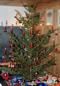 A Christmas tree in a private house in Switzerland