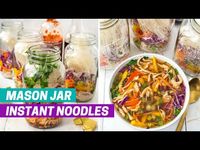 These Mason Jar Instant Noodles are the perfect work lunch. The jars are packed full of veggies, vermicelli noodles and shredded chicken!