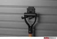 The 4" Double Hook is all-purpose work horse of slat wall accessories. You can use it for storing lawn and garden equiment; a variety of tools; as well as sports bags or other sports gear. Add double hooks to your Work Space Slat Wall Panel for storing drills, a router, and other essential power or hand tools above your workbench area. If you are trying to create a home for everything being stored in your garage, a fair number of double hooks will be essential for making that happen.