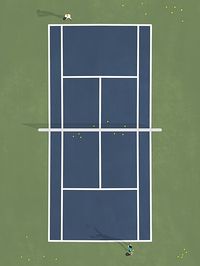 Aerial view illustration of a tennis court • Millions of unique designs by independent artists. Find your thing.