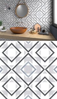 Our Palermo Mix 3 patterned tile can be applied to the walls in numerous combinations to create a unique pattern every time. Monochrome tones keep this tile timeless 👌