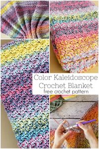 Color Kaleidoscope Crochet Blanket Pattern | Hooked on Homemade Happiness