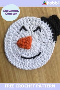 Get started on this DIY project on Snowman - Coaster Crochet  Pattern. MEASUREMENTS Diameter: approx 4” (10 cm) without hat PATTERN INFORMATION A beautiful coaster in a cute Snowman shape that will immediately put you in the Christmas mood. You can use it as a coaster but also as table decoration. Create a lovely set with the Christmas Bauble coaster and Santa Claus decoration patterns and Cosy Christmas cosy mug pattern. Quick and easy to make, it’s also a perfect last minute gift for your host