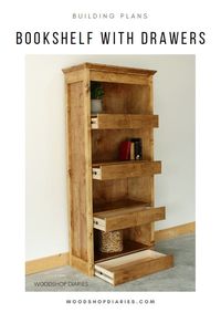 Bookshelf with Hidden Storage Drawers