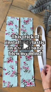 Catherine Holbrook on Instagram: "The mental gymnastics I have to do to wrap my mind around how this works 🤯🤯 One of the coolest tricks I’ve learned recently! This makes installing elastic into a waistband super easy, because you don’t have to insert it after the waistband is attached. You insert it FIRST, and it’s sewn into the waistband. Then attached. It prevents the elastic from shifting around within the waistband! So flipping cool! . #sewing #sewingtricks #sewingtips #tipsandtricks #lifehack"