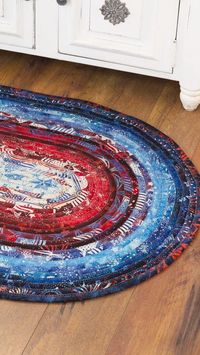 This bold and fun jelly roll rug was made using the Liberty collection designed by Artisan Batiks for Robert Kaufman Fabrics. Jelly Roll Rugs are the perfect addition to any room, and are great gifts for friends and family. These rugs are durable, hold up well in the wash, but are soft and cozy, so they're perfect for children's rooms and high-traffic areas like kitchens.