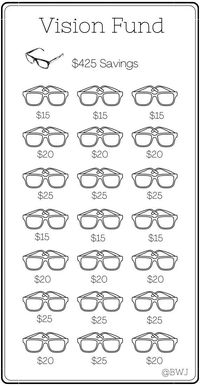 Whether it's for new eye glasses, contacts or just wanting to get an eye exam, this savings challenge will help you obtain that goal. Each icon has a dollar amount you will save, cash stuff and color the icons to track your progress. Once you have finished the challenge you will have saved $425 for your vision fund! Printing Information: *Digital Download  *This is printed on an 8.5 x 11 inch US letter size paper *Once printed, cut and place inside your A6 envelope *Color will vary depending on