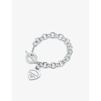 Find TIFFANY & CO. Return To Sterling-silver Bracelet L on Editorialist. | Tiffany & Co sterling-silver braceletSlip onChain design, toggle fastening, engraved mini heart tagLength 19cmSmall 18.42; medium 19cm; large 20.9cm