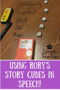 Using Rory's Story Cubes In Speech Therapy. Build narratives with this fun, engaging, and easy to play game!