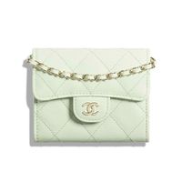 Chanel 22c Green Caviar Mini Wallet On Chain Gold Card Shoulder Crossbody Bag ********** Chanel ********** Brand: Chanel Size: Mini (4.25 X 3.25 X 1.25) Name: Mini Wallet On Chain Color: Light Green Style: Slg Shoulder / Crossbody Bag Style #: Ap0238 Y33352 Ng118 Collection: 22c Material: Grained Calfskin Leather Flap Front Button Closure Light Green Quilted Caviar Leather Material Iconic Cc Logo At The Front Gold Tone Hardware Single Chain Strap Light Green Fabric Inside Lining Only Fits Cards This Bag Is Completely Sold Out And Was The Most Sought After Piece To Get From The Collection 100% Authentic Or Your Money Back Brand New With Tags, Authenticity Card, Dust Bag And