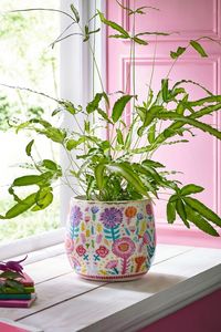 Lucy Tiffney Floral Large Plant Pot - Image 1 of 4