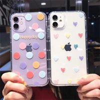 $10.55 | Cute Love Heart Shockproof Phone Case For iPhone 11 Pro Max SE 2020 X XR XS Max 6 6s 7 8 Plus Cartoon Wave Point Shell.