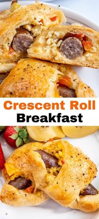 These are not only super cute, but they are delicious and so easy to make. We’ve had breakfast with crescent rolls before, but not like this.