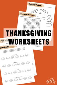 Thanksgiving worksheets for elementary students