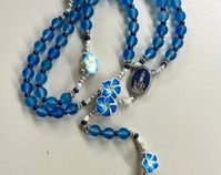 Handmade Blue glass and flower beads Rosary with centerpiece pearl beads includes Indulgence crucifix Catholic gift confirmation - Edit Listing - Etsy