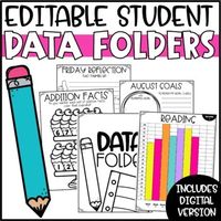 Editable Student Data Tracking Sheets - Printable and Digital versionsThese student data binders are completely editable to help fit your classroom! You can put together printable student data folders, or let students access their data tracking sheets on Google Slides!Having students track their own...