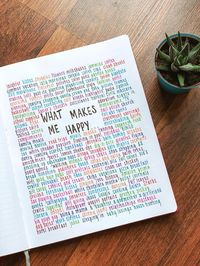 THINGS THAT MAKE ME HAPPY #happy #journal #colour #aesthetic #journaling #written #writing