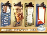 GadgetSponge.com - Repurposing, Upcycling, Birds & Nature - Repurposed License Plate Clipboards