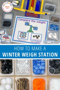 Looking for winter math activities for kids that are fun & hands-on? Check out these winter theme math activities using a balance or bucket scale. These weighing station winter math ideas are perfect for your STEM center or science center, & for your kids in preschool, kindergarten, pre-k, and special education. Tap to learn more about ideas for your kids from Ideas for your snow theme, winter theme, snowman theme, & Valentine's day theme unit and lesson plans in preschool and prek