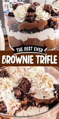 Our chocolate brownie trifle recipe has layers of fudgy brownies, only requires 5 ingredients and 15 minutes of prep, making it an easy dessert that is a real crowd pleaser and a chocolate lovers dream.