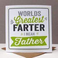 Perfect for Father's Day or as a Dad birthday card!Funny but so true! Make Dad laugh with this fun Father card. The quirky style of the font and bold textures on the aesthetically pleasing stock adds to the quality of this card. Each card is supplied with a kraft envelope that will surely stand out from the crowd. Individually wrapped in a cello bag. The card is blank inside for your own message. **We dispatch all of our cards within 1-2 days and use royal mail first class delivery as our standard delivery. Royal mail state this could take between 24 -72 hours, however on busy periods there can be a slight delay. Please consider that the NOTHS delivery date is subject to this, and is an estimate only.**All Allihopa products are designed and made within the UK.nullThe card measures 15 x 15