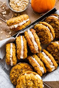 Pumpkin Oatmeal Cream Pies - Two Peas & Their Pod