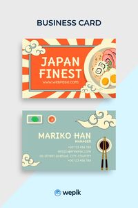 Get and use this hand-drawn Japanese restaurant business card template and be outstanding! With Wepik it's so easy to customize - it's all totally free!