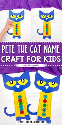 Pete the Cat Name Craft (Free Template)