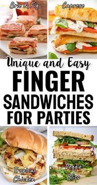 Mini Finger Food Sandwiches Unique and Easy Finger Sandwiches For A Party Crowd, Potluck At Work Or Celebration Of Life Memorial Funeral Buffet