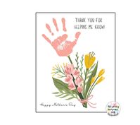 Mother's Day Handprint Craft Printable Template / Spring Crafts / Teacher Resources / Preschool and Toddler Activity / Helping Me Grow by IttyBittyKeepsakeArt on Etsy