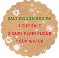 Salt dough recipe for crafts, bake any craft with this recipe at 200 degrees for 2 hours.