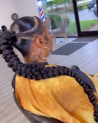 Ponytail / Braids / Hair Tutorial on Instagram: "Stitch braids ponytail🤩🤩Yay or nay? Follow @ulahairrrr for more pretty hairstyles~ . . . 🛍Click bio link for more human hair ✨New in 30s wear and go glueless wig 🎀5% OFF + free hot comb code: CT10 📦Fast shipping in 24hours . . . @kieshathestylist 🔥🔥 . . . #stitchbraids #africanwomen #hairstylistlife #blackgirlsrock #naturalhair #protectivestyles #protectivesstyles #silkpresshair #edgeslaid #naturalhaircommunity #amazingnaturalhair #frontalp