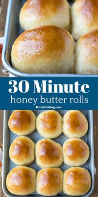 Soft honey butter rolls that are made from scratch in just 30 minutes!