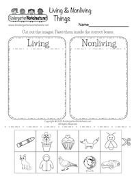 Free Printable Living and Nonliving Things Worksheet for Kindergarten