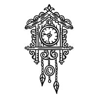 Hand drawn classic coo coo clock stroke #AD , #classic, #drawn, #clock, #stroke, #Hand