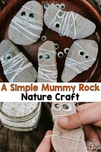 A Simple Mummy Rock Nature Craft for Halloween • Little Pine Learners