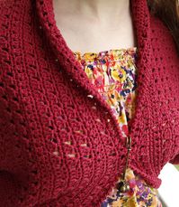 Betty long sleeved shrug, free crochet pattern