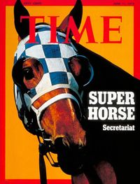 "Big Red" (Secretariat) made the covers of Time Magazine, Newsweek and Sports Illustrated – something that hadn’t happened before, or since. | "Secretariat is the kind of Big Horse that makes grown men weep. He is the apparently unflawed hunk of beauty and beast they search for ... and never seemed to find." ~ New York Post