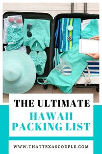 If you're planning a trip to Hawaii then you need our ultimate Hawaiian packing list. This list includes all of the essentials and things you might not have thought of. Check it out!  What to pack for Hawaii | Hawaii packing list | Hawaiian vacation | what to pack for a Hawaiian vacation | Hawaiian vacation clothes | Hawaiian packing list for women | Hawaiian packing list for men | Hawaii packing list outfits | Hawaii packing list carry on | Hawaiian packing list for families