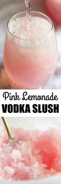 It only takes 3 ingredients to make this easy Pink Lemonade Vodka Slush! This Midwestern classic is great for the holidays, showers, and cocktail parties!