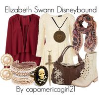 Elizabeth Swann Disneybound by capamericagirl21 on Polyvore featuring Topshop, dELiA*s, Valentino, ALDO, Chanel, Jennifer Fisher and Humble Chic