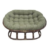 This is polyester filled, tufted design, and the thickest cushion on the market.