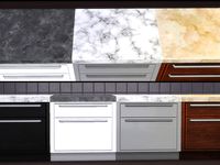 Marble Kitchen Set. EA mesh. Non-default and standalone. Marble tops come in 3 colors. Cabinets and counters come in 4 wood colors. Please do not re-upload or claim as your own. Enjoy!! Marble...