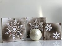 Learn how to make winter vintage farmhouse snowflake sign DIY .Dollar tree up-cycle craft