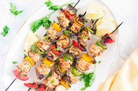 Juicy and flavorful Grilled Mediterranean Chicken Kebabs marinated in olive oil, lemon juice, garlic, and spices make for a light, delicious and easy #dinner. #grilling #bbq #summer 