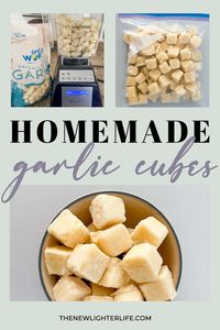 This is a big time-saving tip, how to make your own homemade garlic cubes. Garlic is so commonly used in recipes, it's always nice to have some on hand. This will keep you in garlic for a long time with our preservatives or messy process each time you need a clove.